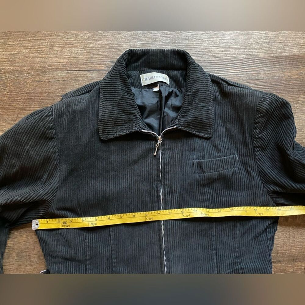 vintage Charles Klein black corduroy zip up jacket streetwear fall sz M/L EUC - Picture 9 of 12